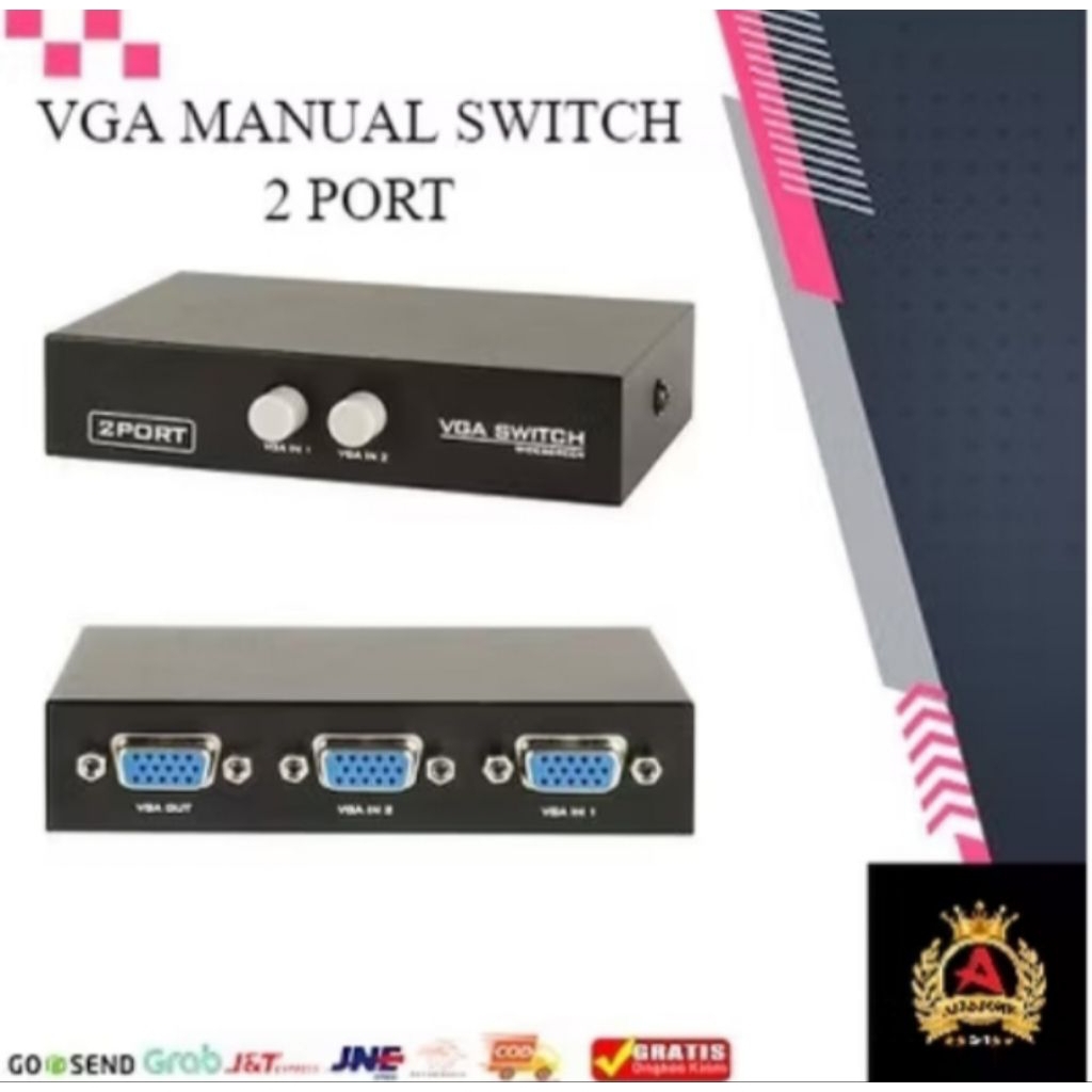 Vga Manual Switch 2 port (2 cpu server ke 1 monitor)