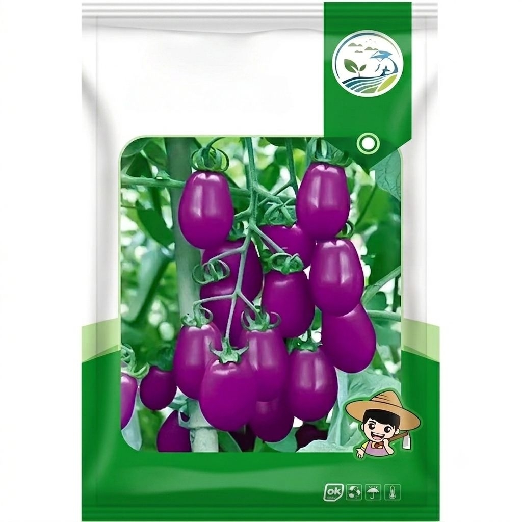 Benih Tomat Ungu Lonjong Cherry isi 200 Biji Bibit PRC
