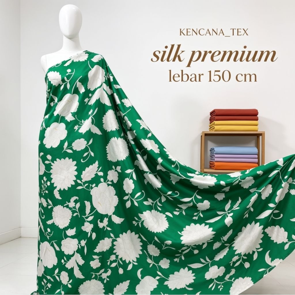 kain silk motif bunga - kain silk premium - kain armany silk motif bunga - kain silk premium - CL
