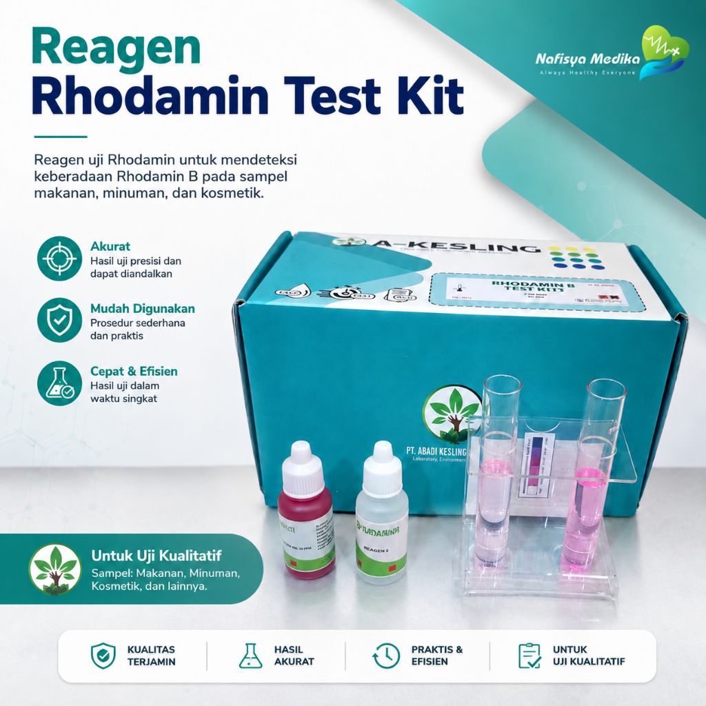 Reagen Rhodamin B Test Kit | Alat Uji Rhodamin B Makanan Minuman Kosmetik | Test Kit Keamanan Pangan