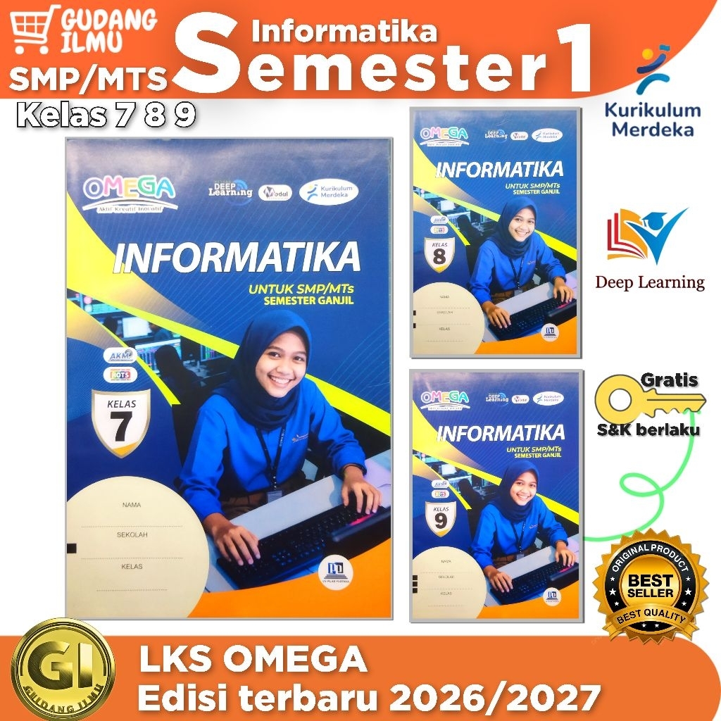 LKS INFORMATIKA SMP/MTS KELAS 7 8 9 SEMESTER 1 Kurikulum merdeka l omega  l TIK