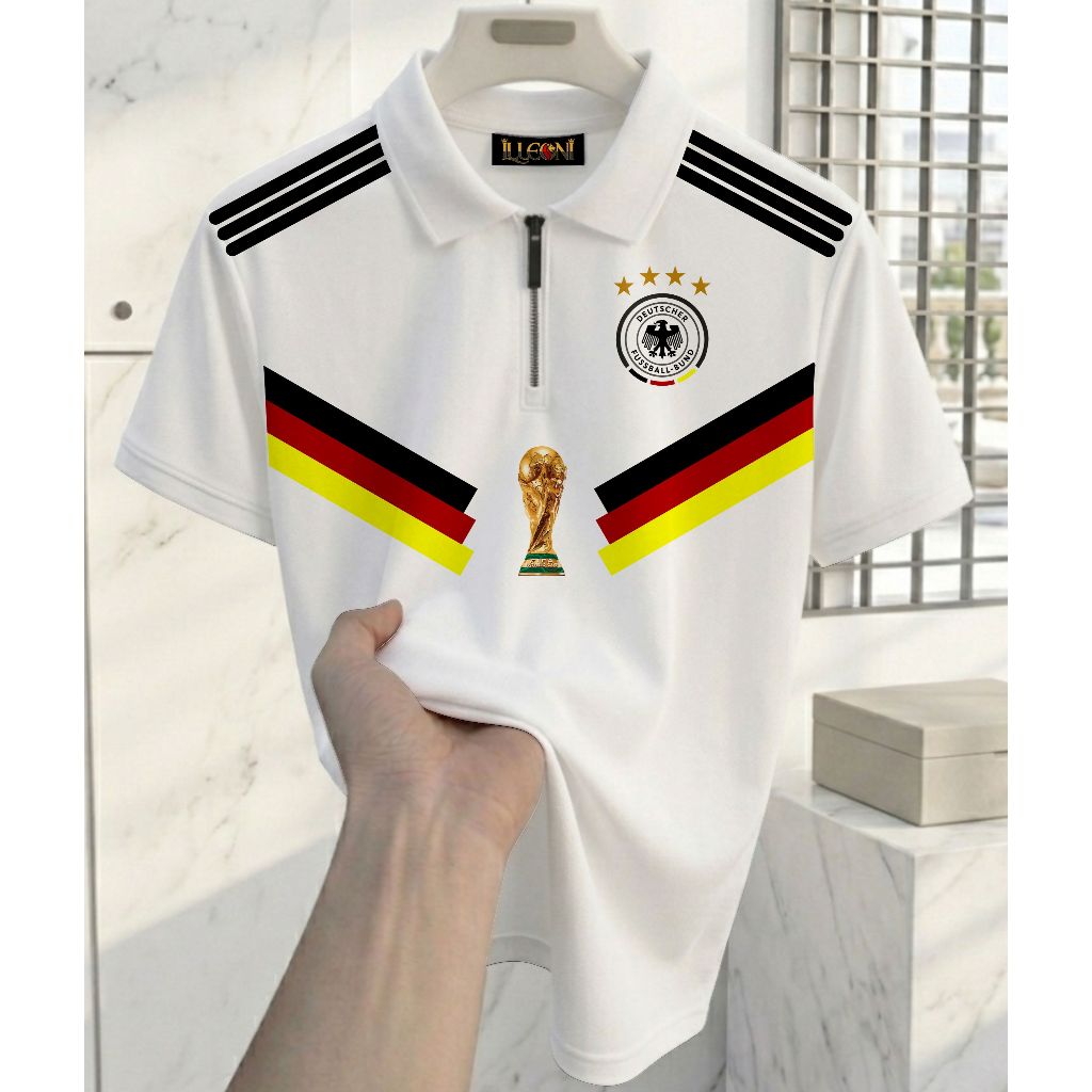POLO Half Zipper Timnas Germany | PoloShirt German World Cup | Poloshirt The Panser