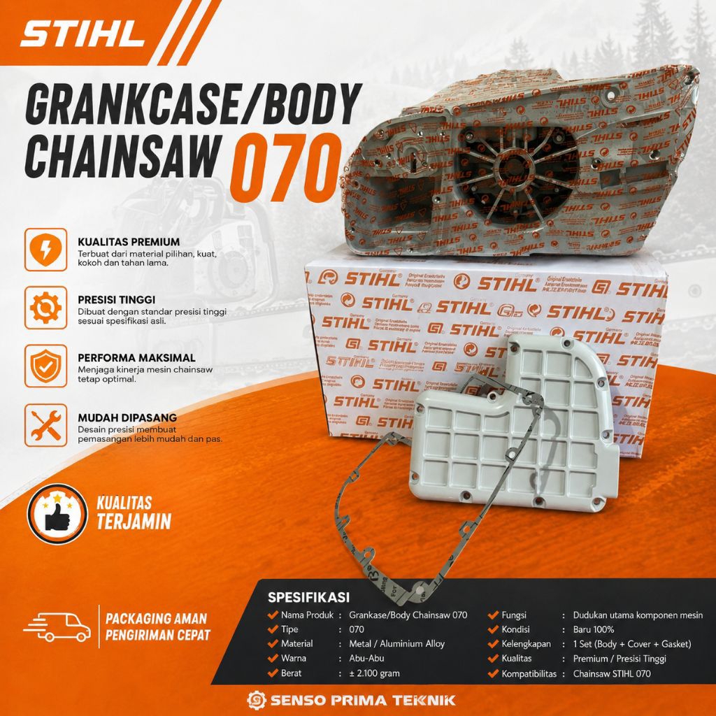 BODY MESIN 070 CRANKCASE ASSY CHAINSAW 070 ORIGINAL MAGNESIUM BEST SELLER