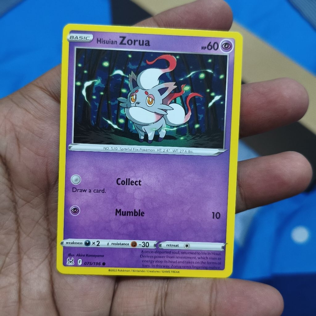 hisuian zorua tcg pokemon / kartu pokemon
