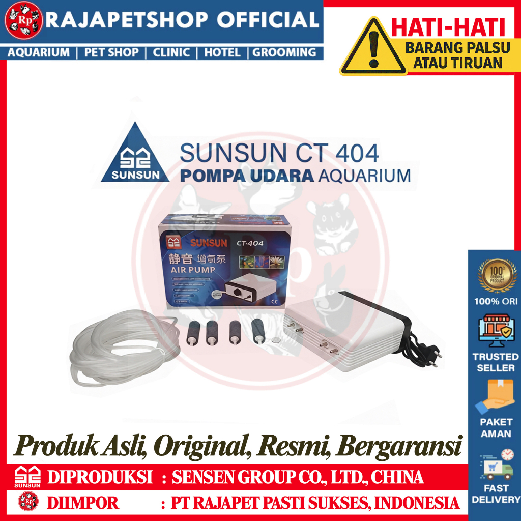 AERATOR 4 LUBANG SUNSUN CT 404 100% POMPA UDARA ORIGINAL SUNSUN