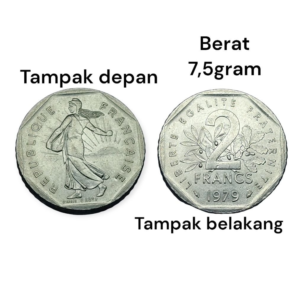Koin 2 Franc Prancis 1979 – Tukang Tanam