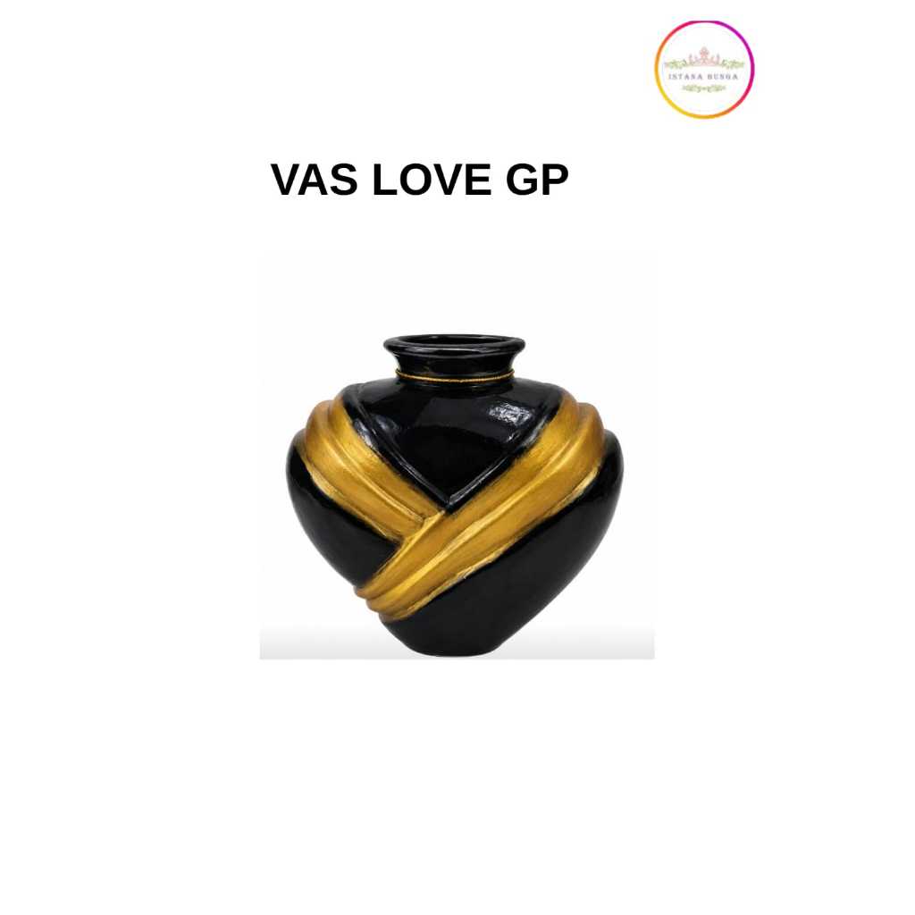 Vas love GP hitam gold minimalis elegan simple dekorasi ruangan toko floristSemarang