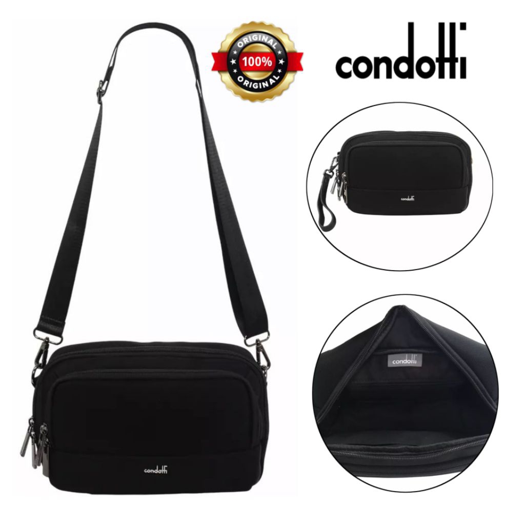 Tas Selempang Condotti Original dengan Diseign Elegan - Black