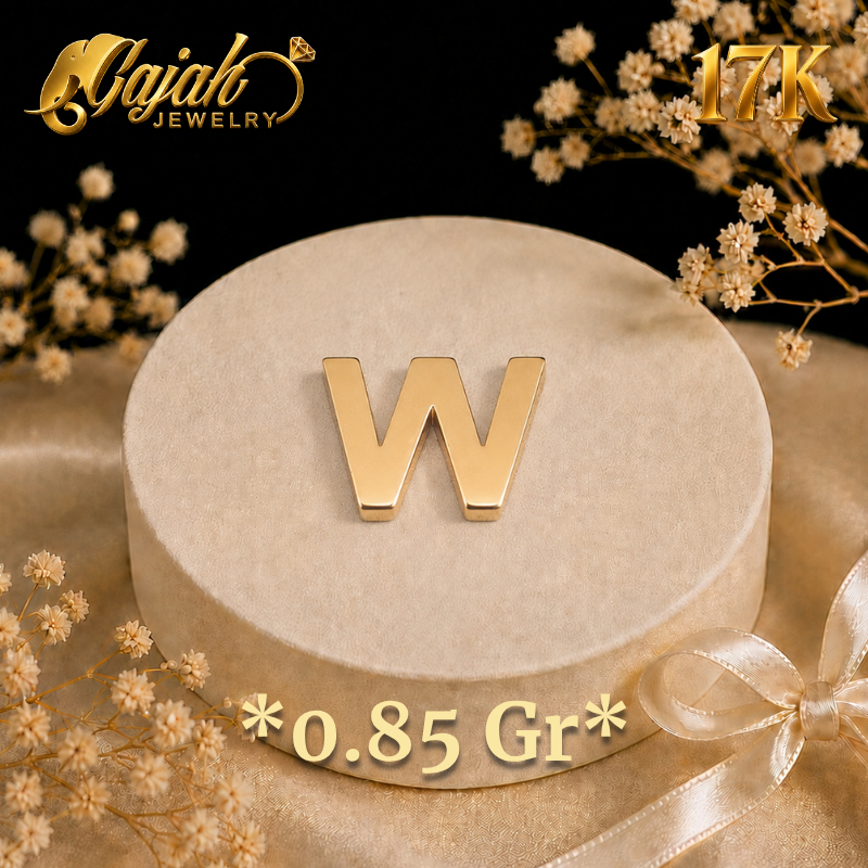 Liontin Huruf W Emas 17K - 0.85 Gram LMS000000002