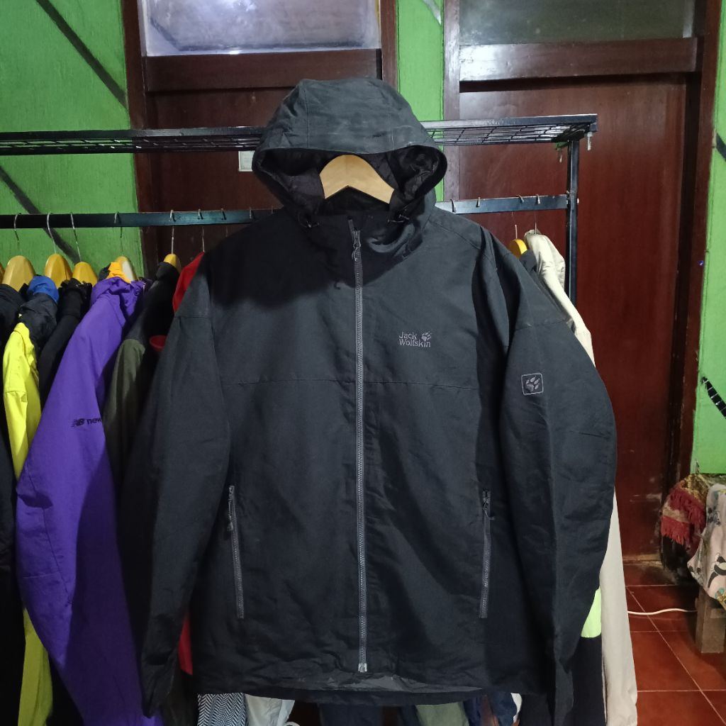 jws 3 layer outdoor jacket hitam XL-XXL