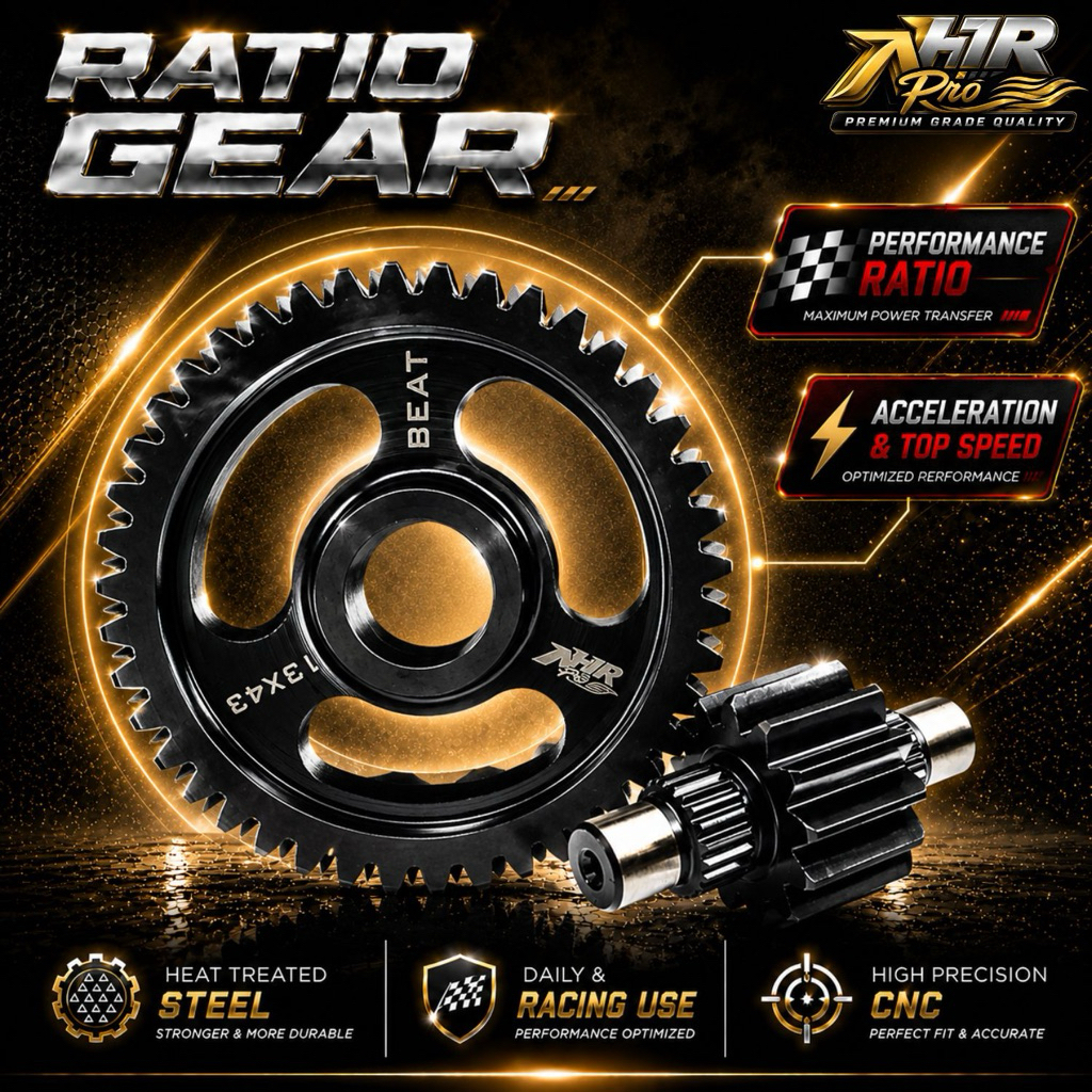 GEAR GIGI RATIO RASIO BEAT SCOOPY VARIO 110 KARBU FI BEAT Fi SCOOPY Fi STATER KASAR AH1 RACING PRO