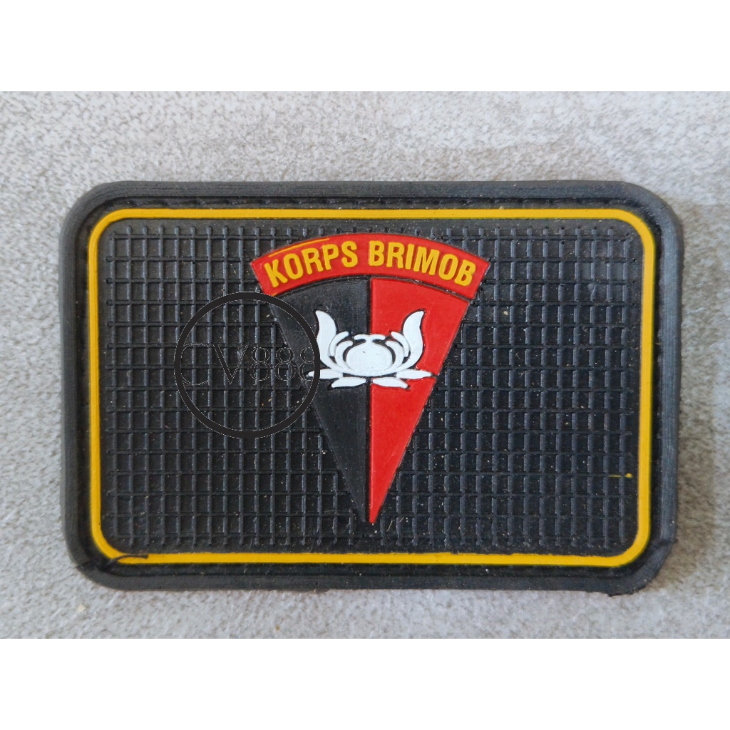 Patch BRIMOB (Kotak Logo Saja) - Patch Velcro Brimob Indonesia - Prepetan - Patch Velcro Karet