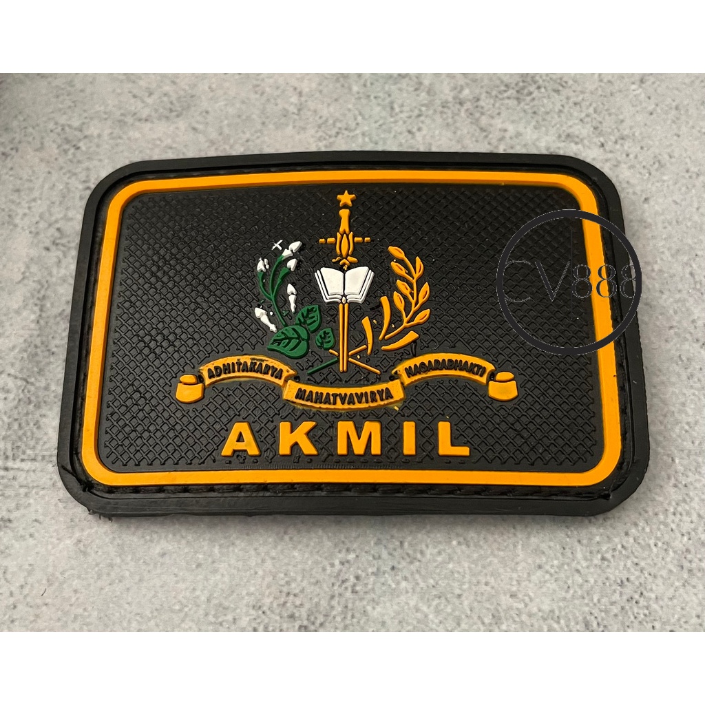 Patch Akmil (Kotak Logo Bunga) - Patch Velcro Akmil - Prepetan - Patch Velcro Karet