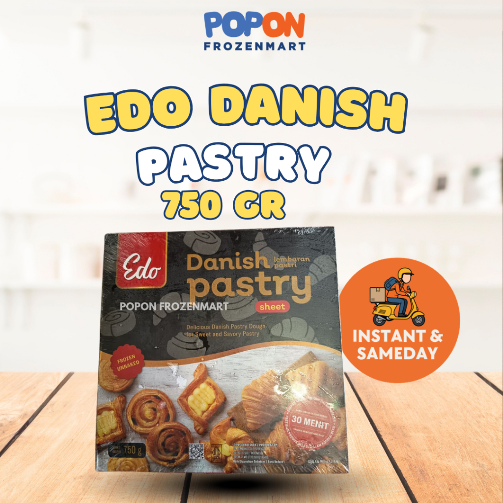EDO Danish Pastry 750Gr | Puff Pastry Frozen Praktis untuk Aneka Kreasi | Instan & Sameday