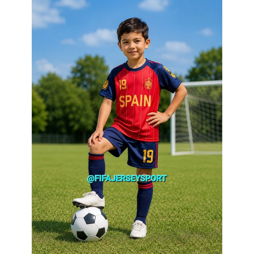 Jersey anak spanyol merah / jersey spanyol 2026/ jersey spanyol piala dunia terbaru