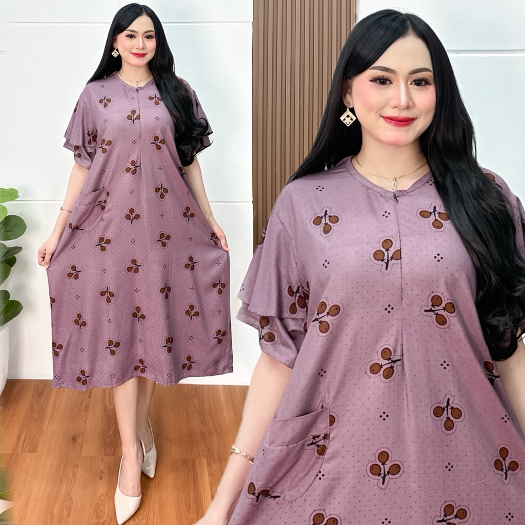 Daster Rayon Afika Jumbo Model Terbaru Daster Rayon Premium Kekinian Baju Wanita Busui Friendly