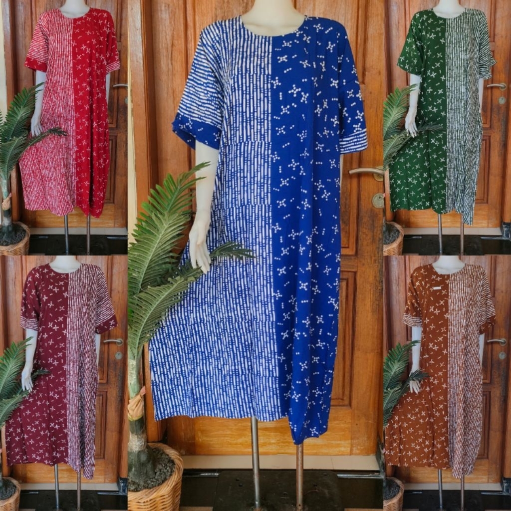 DASTER RESLETING BY BATIK HUZA LENGAN PENDEK UKURAN JUMBO LD 120 BUSUI