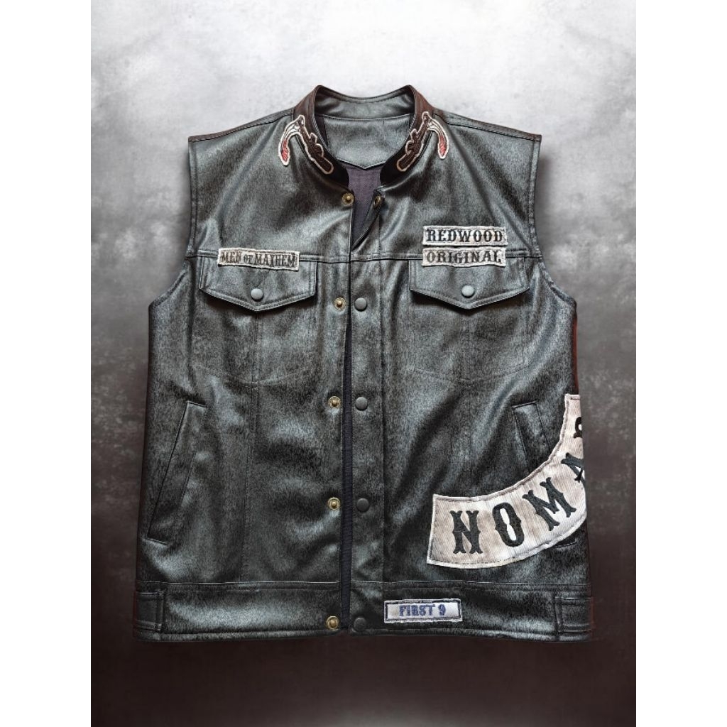 Rompi/Jaket/Vest Kulit Sintesis Bikers Sons Of Anarchy