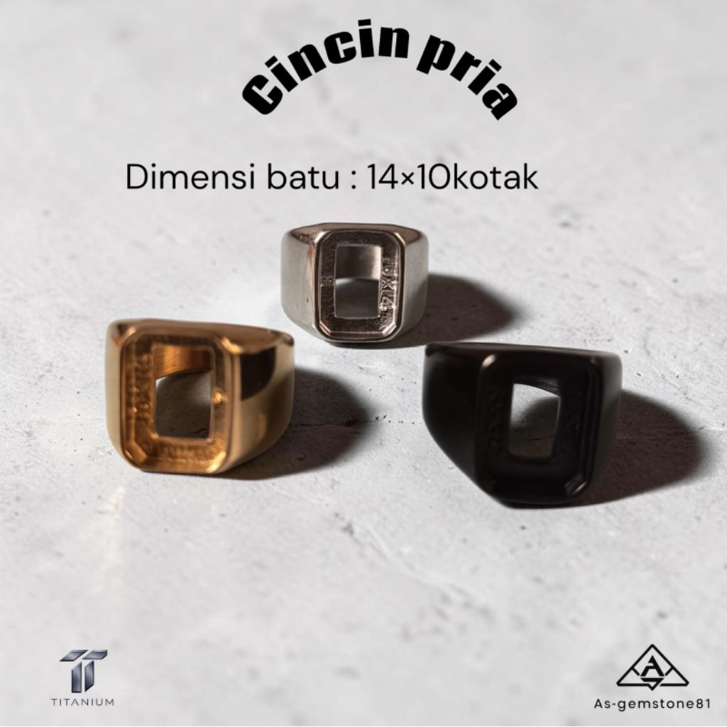 Cincin ring[titanium]kotak 14×10