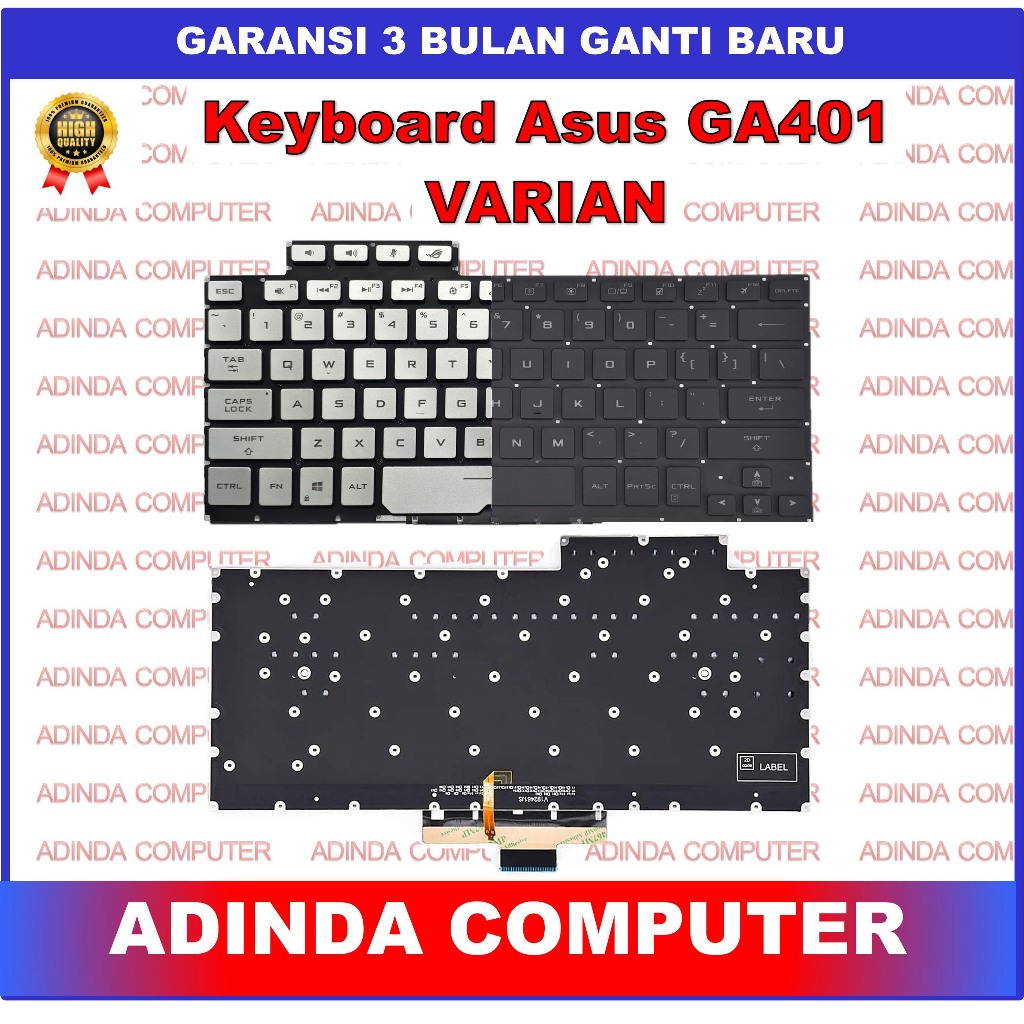 Keyboard Asus ROG Zephyrus G14 GA401 GA401Q GA401QC Silver Backlight Backlite