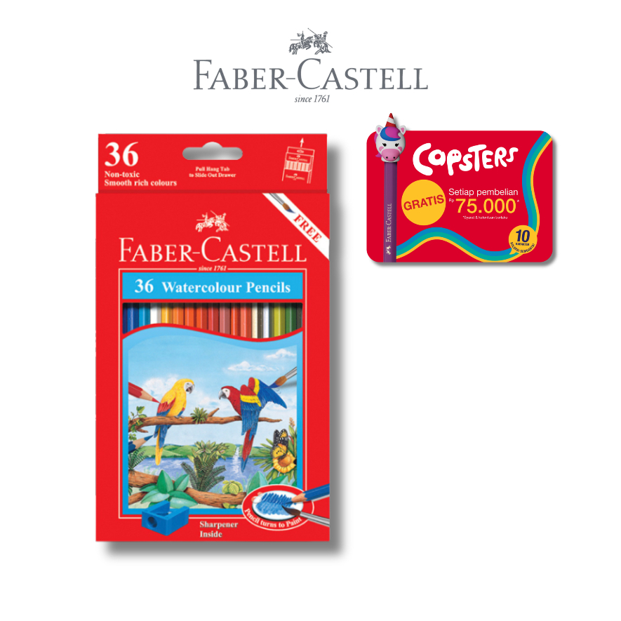 Faber Castell Pensil Warna Cat Air Watercolour Pencils set 36 Panjang