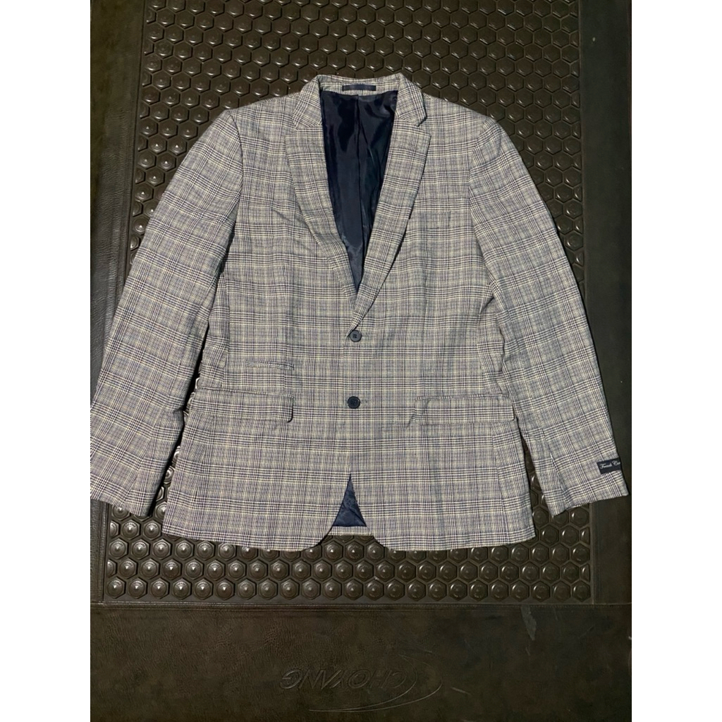 BLAZER JAS FRENCH CONNECTION LONDON ENGKAND TARTAN MEWAH BRANDED