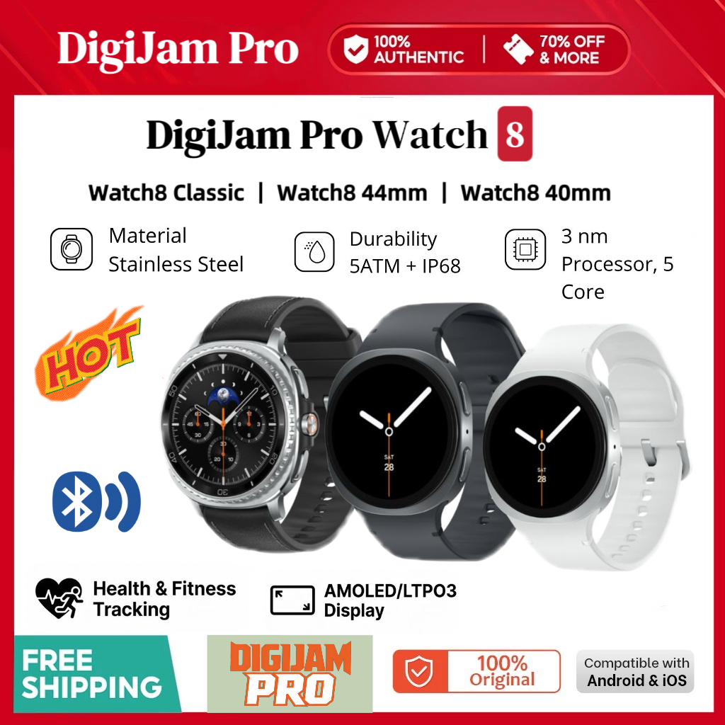 [100%NEW] DigiJam Pro Smartwatch 8 Classic & 40mm 44mm Bluetooth GPS NFC Pelacak Kebugaran Pemantaua