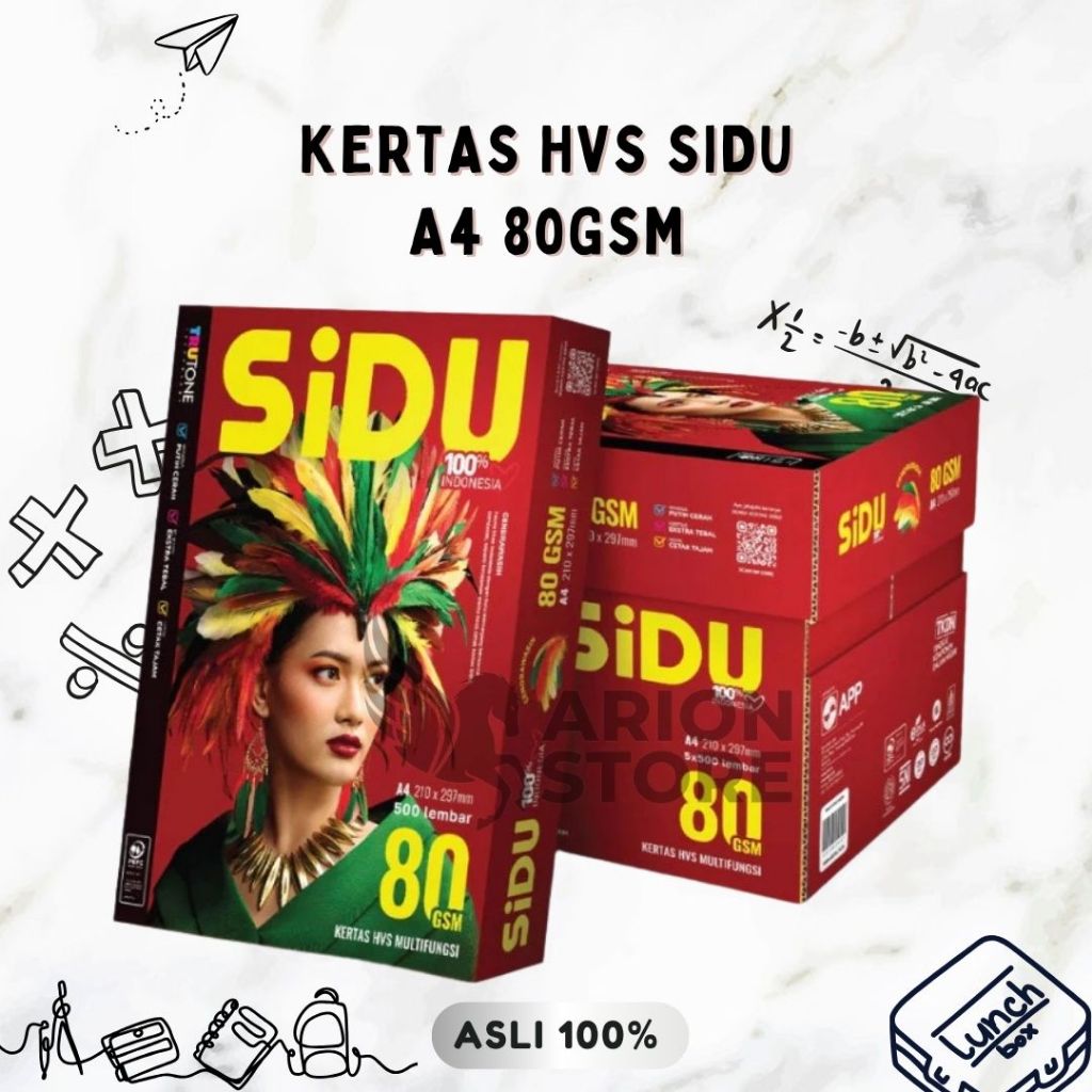 [ARION STORE] KERTAS HVS SIDU A4/F4 80GSM / KERTAS PRINT SIDU / KERTAS HVS SIDU [DUS]