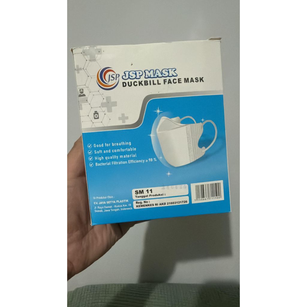 Masker Duckbilk JSP (1 BOX  isi 50 )