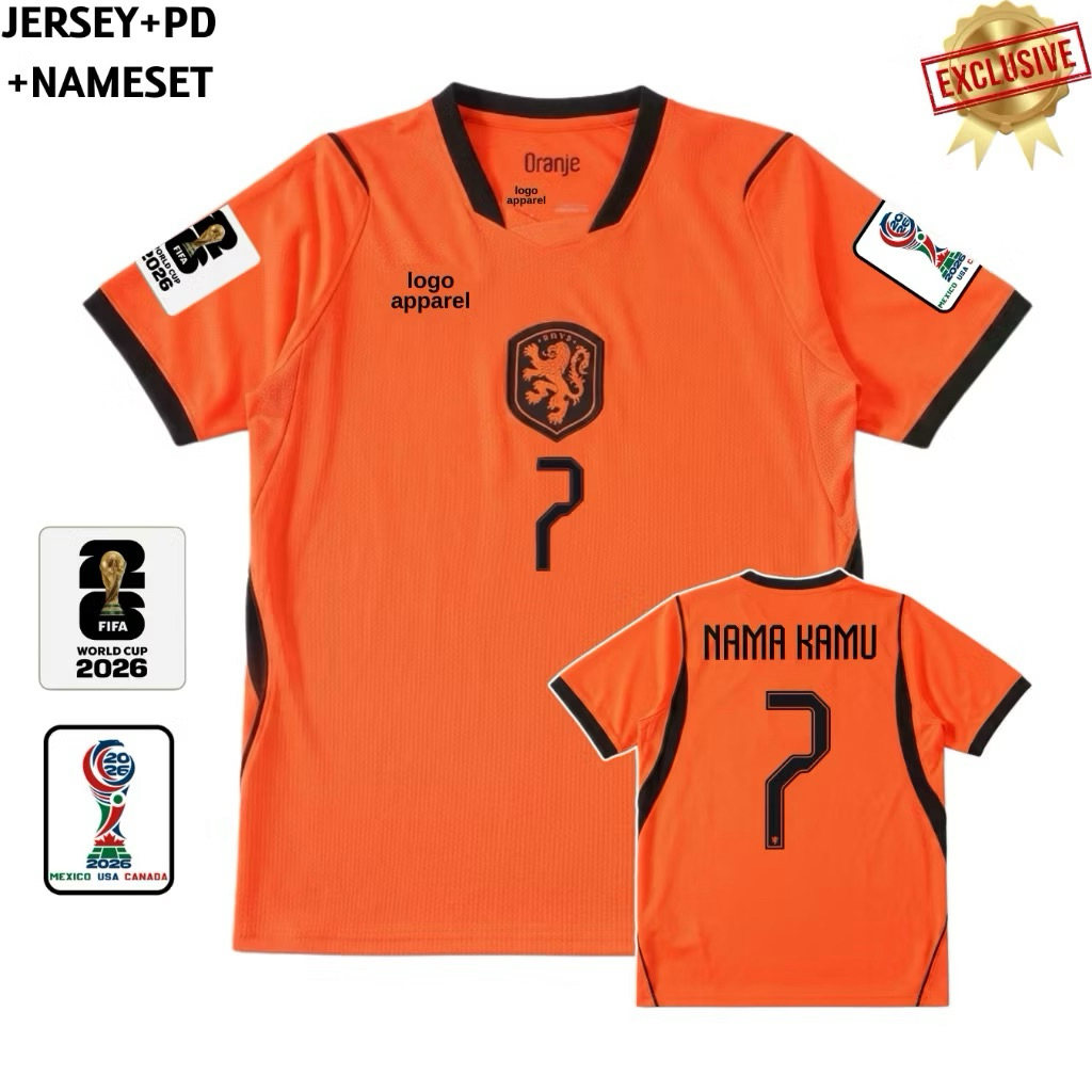 Jersey Belanda Home World Cup 2026 2027 Grade Original - Jersey Belanda Piala Dunia High Quality