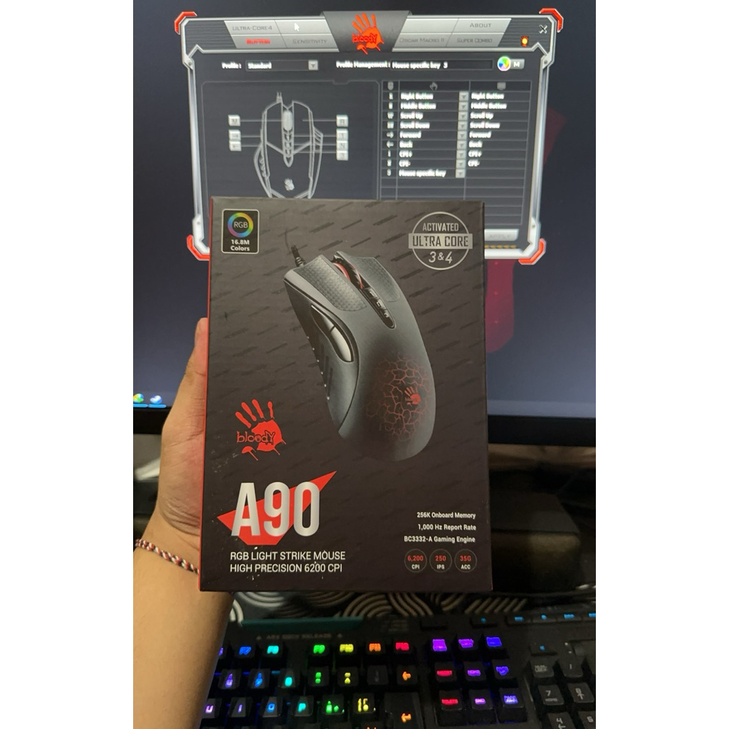 MOUSE MAKRO BLOODY A90 FULL SETINGAN GACOR PARAH