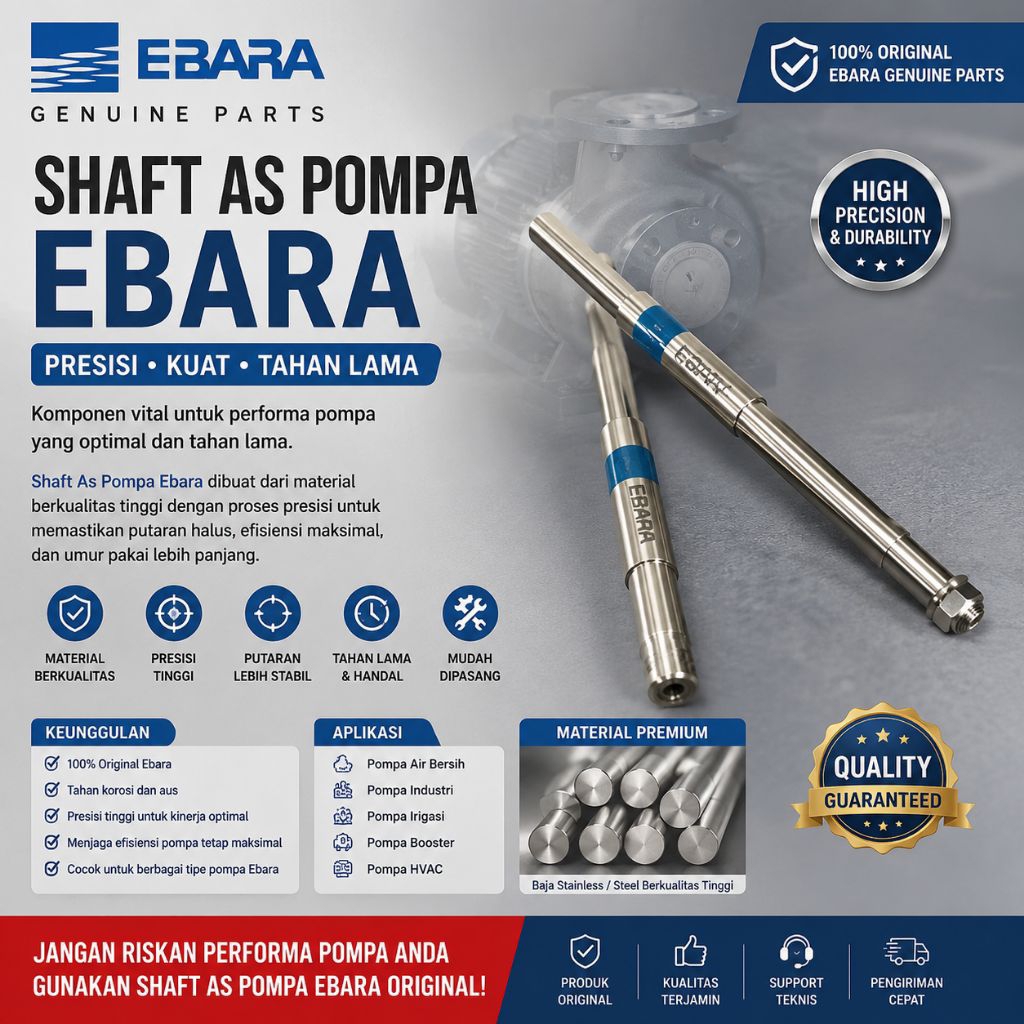 AS Pompa Air EBARA 65x50 FSJA Shaft EBARA Original As pompa ebara