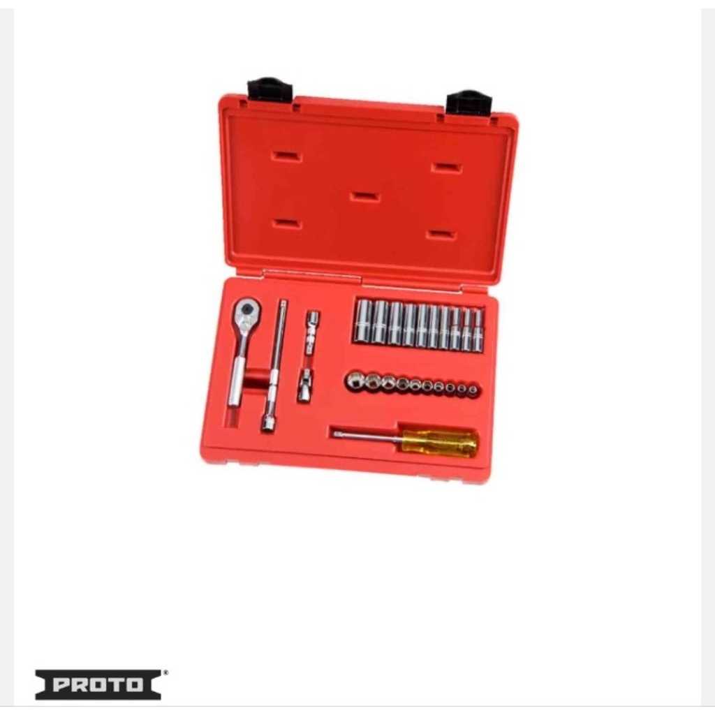 Proto 1/4" Drive 25 Piece Combination Socket Set - 12 Point-J47118