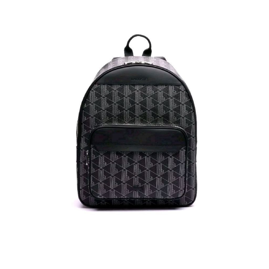 Lacoste Men’s The Blend Monogram Backpack Original Tas Ransel Pria - Black