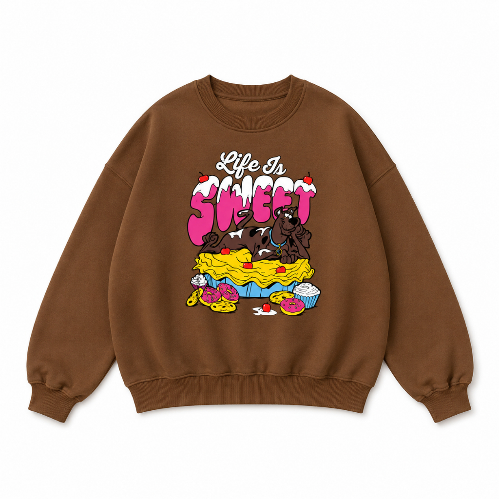 SWEATER CREWNECK UNISEX SCOOBY DOO BROWN