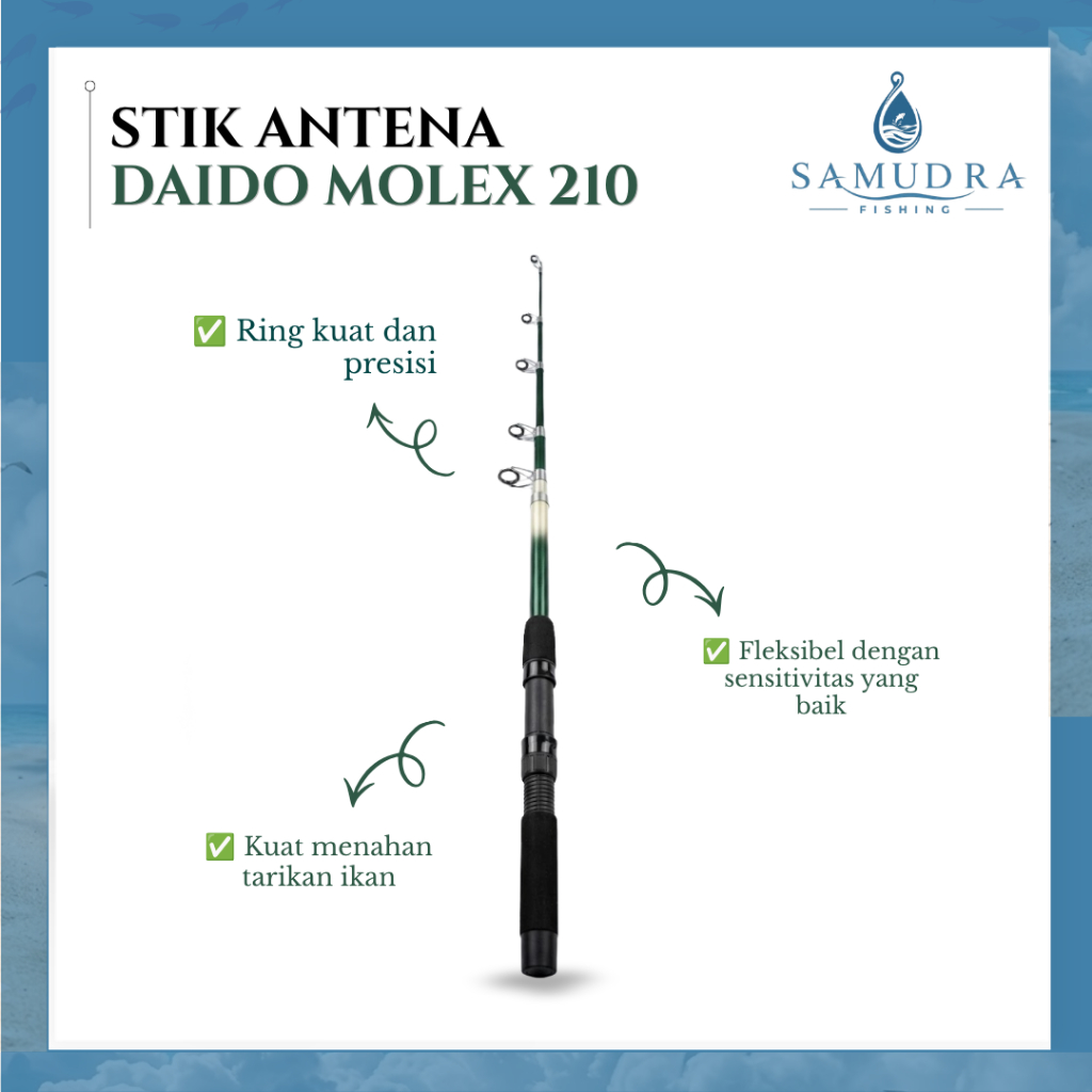 Joran Pancing Daido Molex 210 Joran Spinning Casting Kualitas Terbaik Original