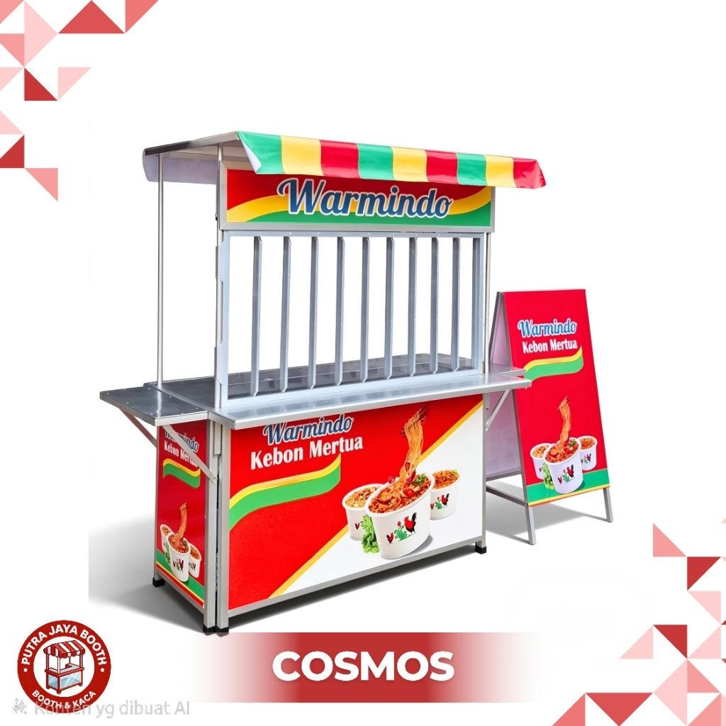 Booth Portable WARMINDO VIRAL Jumbo + Slot Mie + Benner
