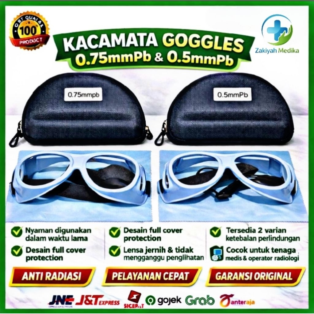 Kaca Mata Goggles Anti Radiasi X-RAY Lead Glasses 0,75mmpb & 0,5mmpb - Proteksi Radiologi Medis