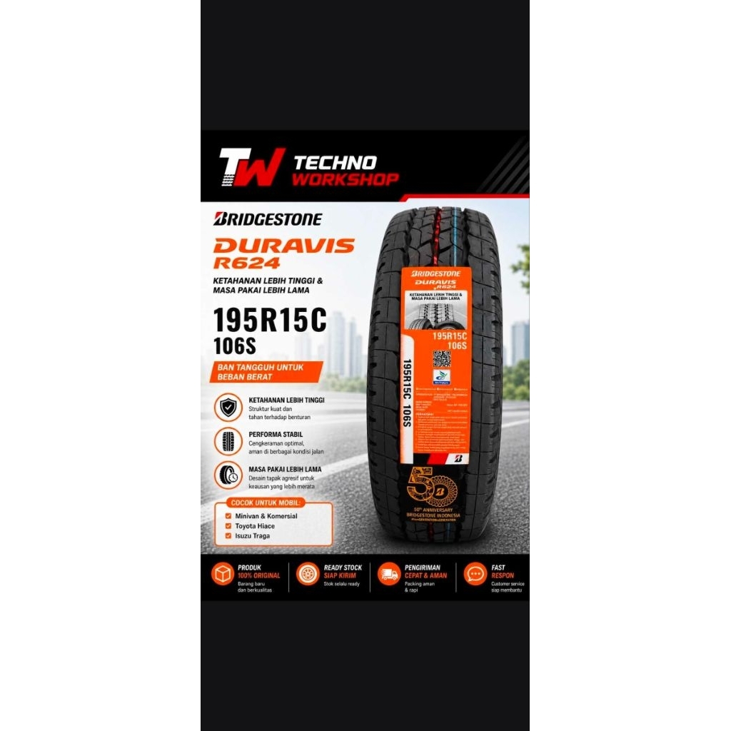 BRIDGESTONE DURAVIS R624 195 R15