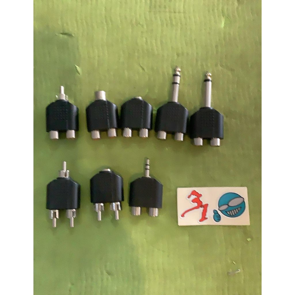 jack T RCA sambungan cabang 3.5mm 6.5mm aux rca stereo audio