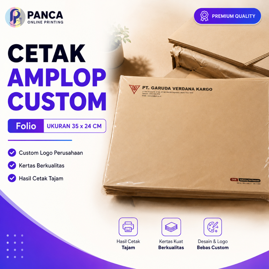 Custom Printing AMPLOP COKLAT