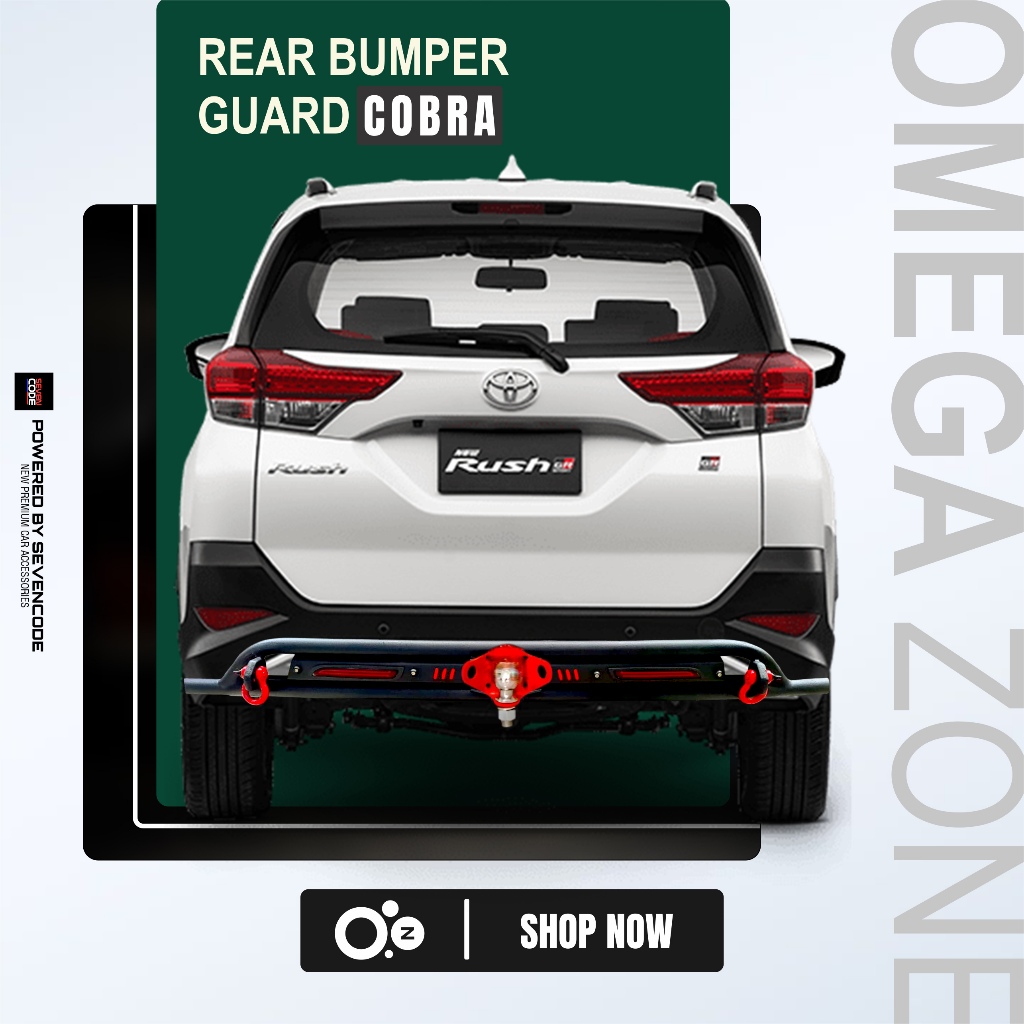 REAR BUMPER GUARD TOWING COBRA - TOWING PENGAMAN BELAKANG SEVENCODE - ALL NEW RUSH GR TRD - ALL NEW 