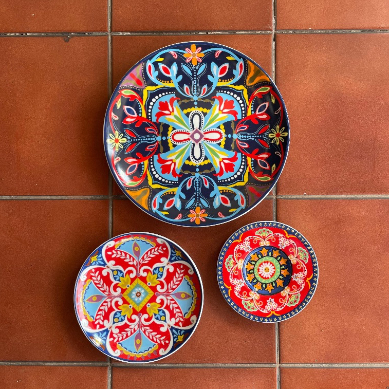 Set Walldecor Mix Maroko/Piring Keramik Hias/FREE KAWAT GANTUNG