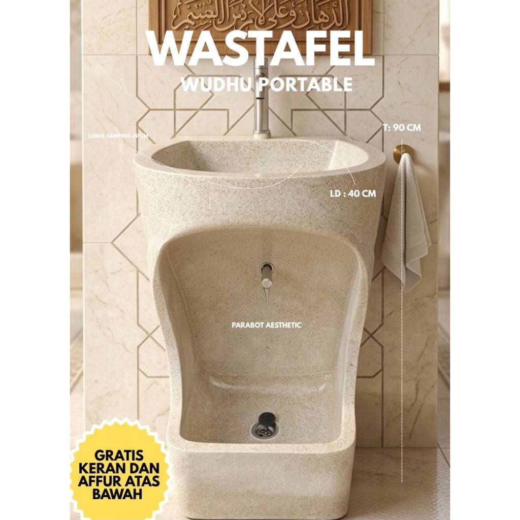 Watafel Wudhu Portable Terazzo (ONGKIR OTOMATIS)