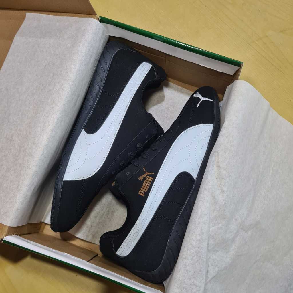 Sepatu Sneakers Puma Speedcat OG Black White, Ukuran Pria 40-44, Tag Vietnam Xavier Outlet