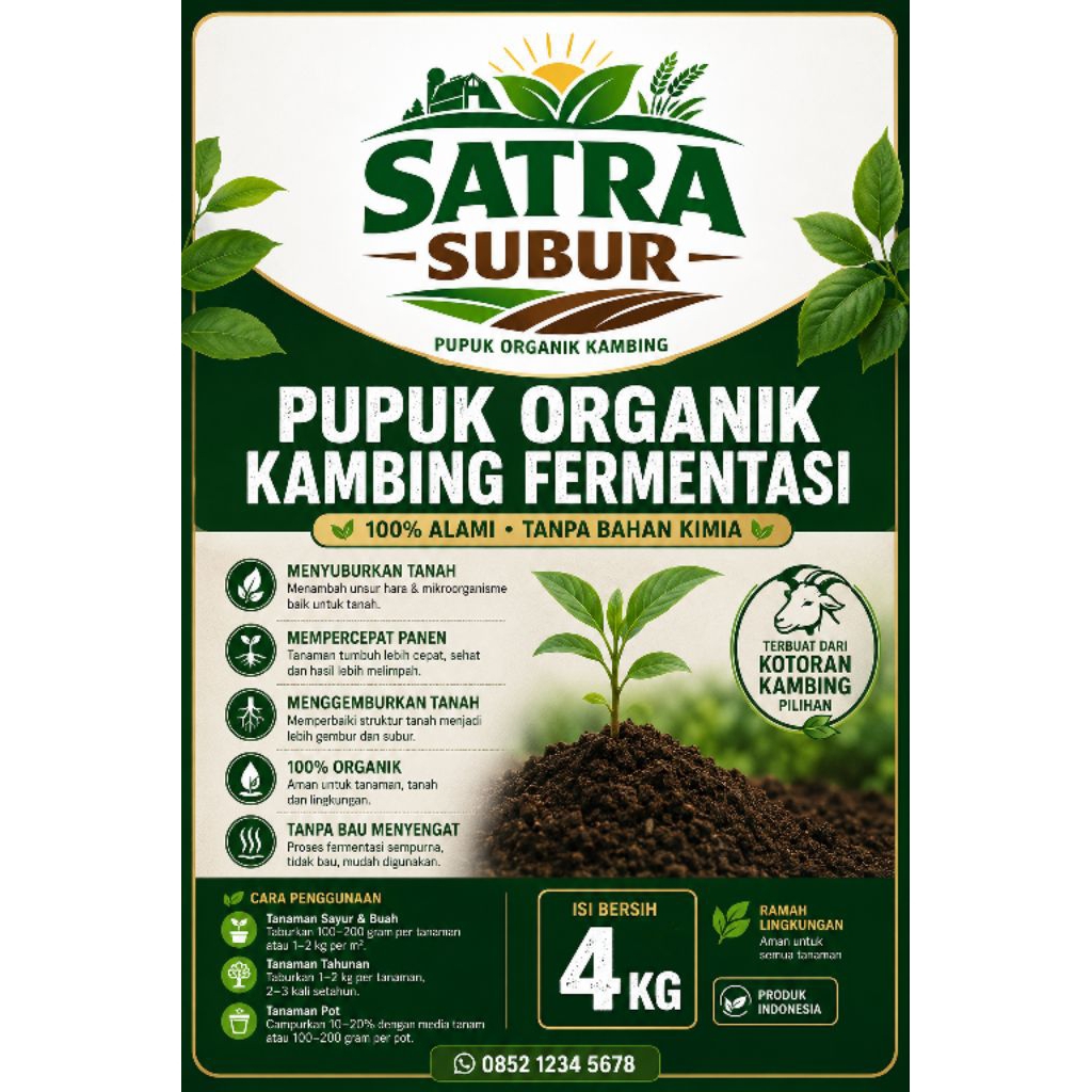 Pupuk Organik Fermentasi Kotoran Kambing Premium