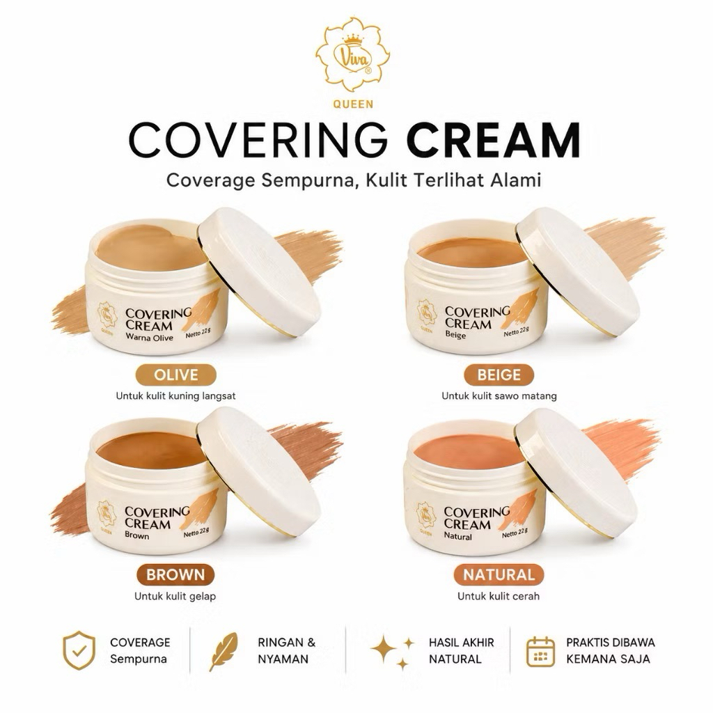 Viva Covering Cream | foundation padat viva | foundation viva