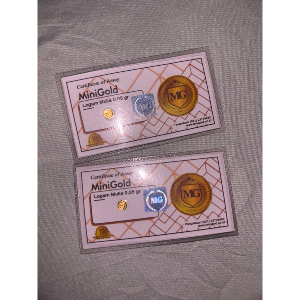 Mini Gold Logam Mulia Emas 0,05 0.05 gram