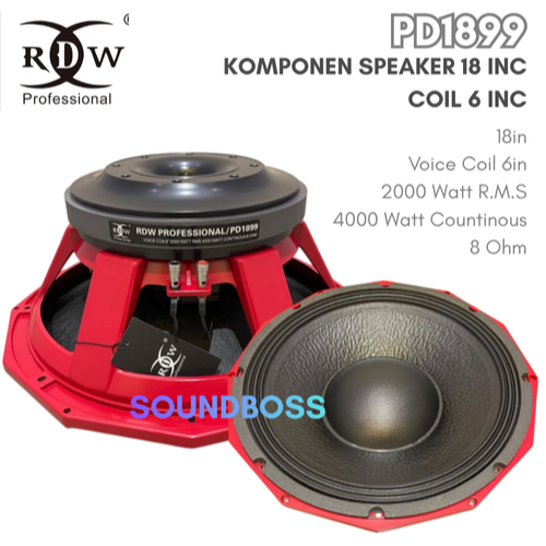 Speaker Komponen RDW 18 PD 1899 / PD1899 - 18 inch