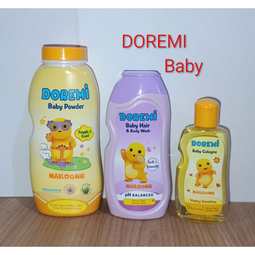 DOREMI Baby Powder Nailoong 150g, DOREMI Baby Cologne Nailoong 100ml, DOREMI Baby Hair & Body Wash N
